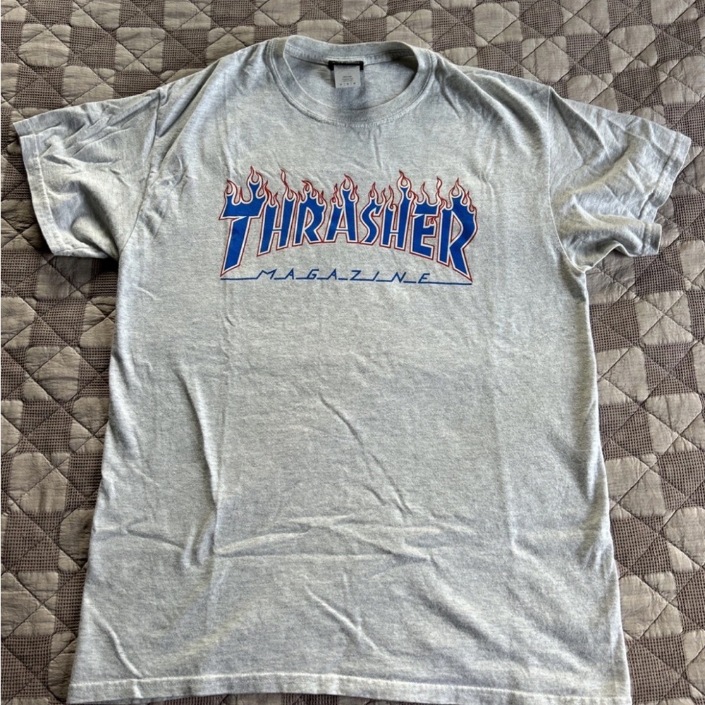 Thrasher Gray Short Sleeve Tee Classic Logo